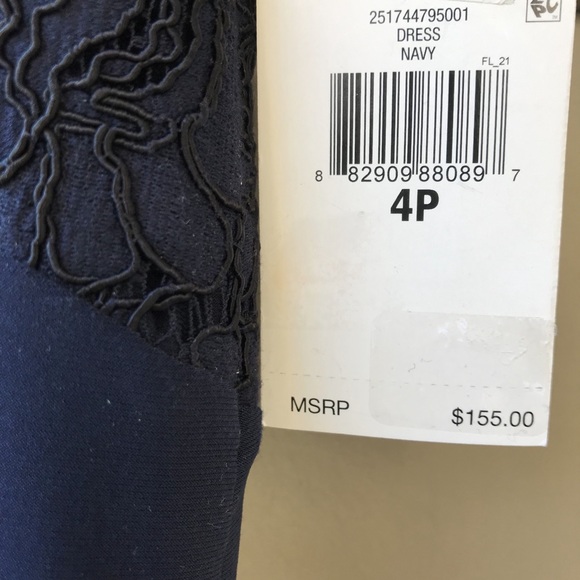 Ralph Lauren Navy Sheath Lace Dress 4P - Picture 6 of 9
